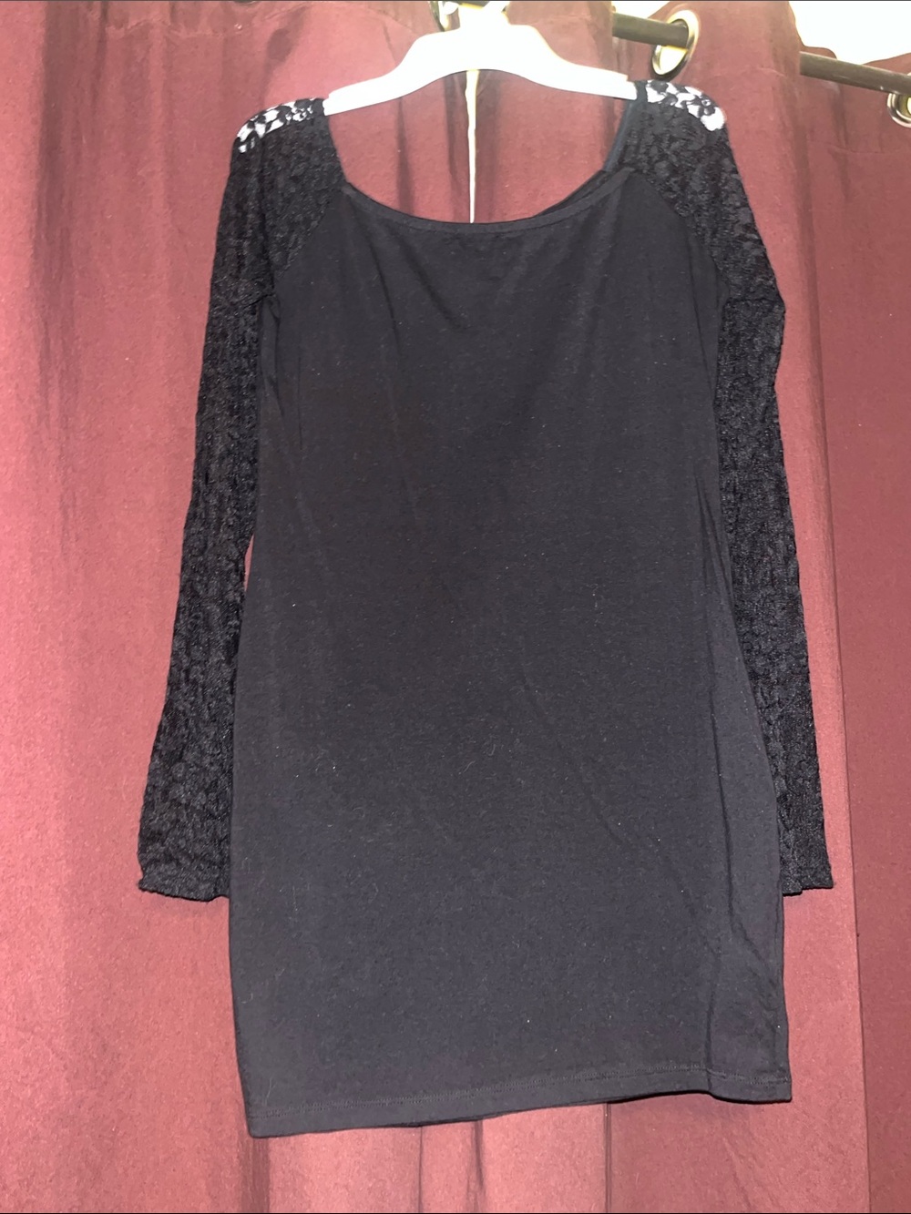 Forever 21 Black Long Sleeve Lace Dress